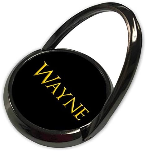 3drose Alexis Design - nomes masculinos populares nos EUA - Wayne Beautiful Male American Name. Amarelo em charme preto - anel de telefone