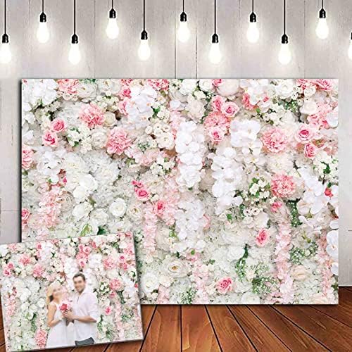 7x5ft primavera rosa branca rosa fotografia de flores de casamento