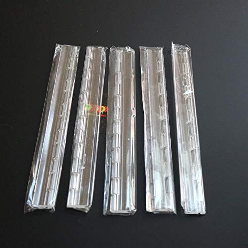 Pacote de 5 acrílico transparente de plástico transparente 200mm de dobradiças de piano contínuo, 7 7/8, 5