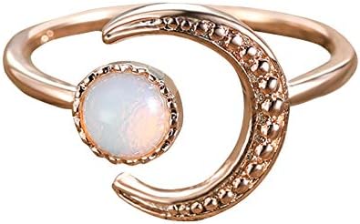 Anéis de casamento e noivado anel Lua de zircão de zircão de zircão de prata no engajamento feminino feminino anéis de anel vintage de noiva
