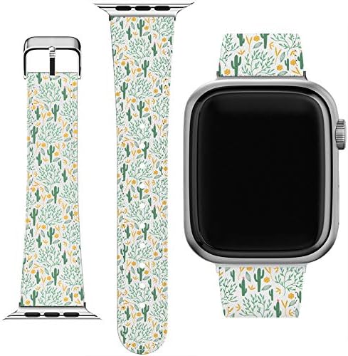 Pulseira Cavka Compatível para Apple Watch Series 7/6/5/4/3/2/1/SE e Caixa de telefone correspondente Cortura Cutie Print 38-40-41-42-44-45 mm Cactos desertos Trend Bracelet Tropical Padrão feminino