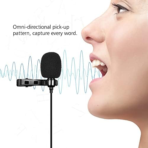 Microfone de condensador omni-direcional LMMDDP Microfone Lavalier com pára-brisa de espuma