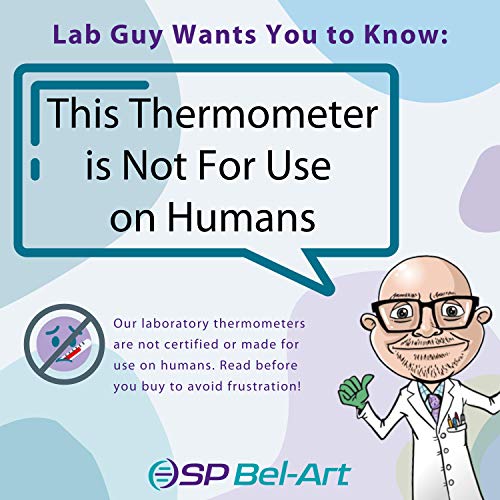 SP BEL-ART, H-B Durac Plus ASTM S64F-03 Termômetro de laboratório líquido em vidro calibrado individualmente;