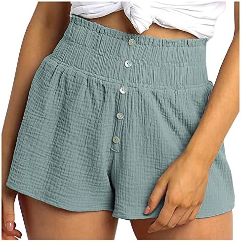 Miashui shorts pacote de shorts plus size algodão casual com shorts de botão shorts de verão shorts femininos nadar de manga curta