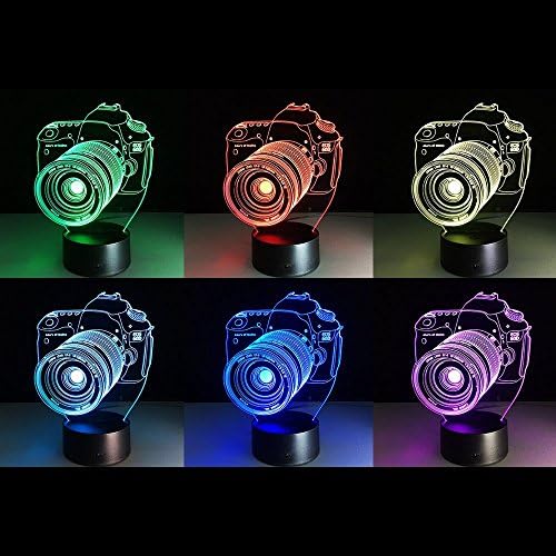 HPBN8 LTD 3D Câmera Night Light Luz de controle remoto usb lâmpadas de ilusão de ilusão óptica 7/16 Luzes de coloração