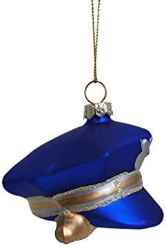 Explosões de festa Blue Police Hat Hat Glass Christmas de Natal com glitter