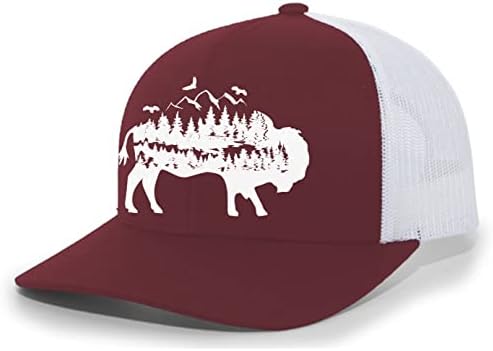 Heritage Pride Mens Trucker Hat bordou Wild Buffalo Outdoor Hat Baseball Cap
