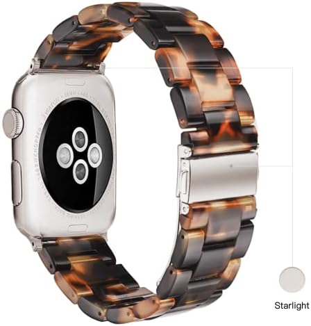Banda leve da Apple Watch -Fashion Resin Apple Watch Series 8 banda Starlight Staraxless Steel Buckle