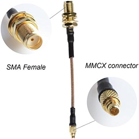Wolfwhoop Q3-A 3PCS MMCX para SMA fêmea de 80 mm de baixa perda FPV Antedidor de antena de extensão de extensão FPV