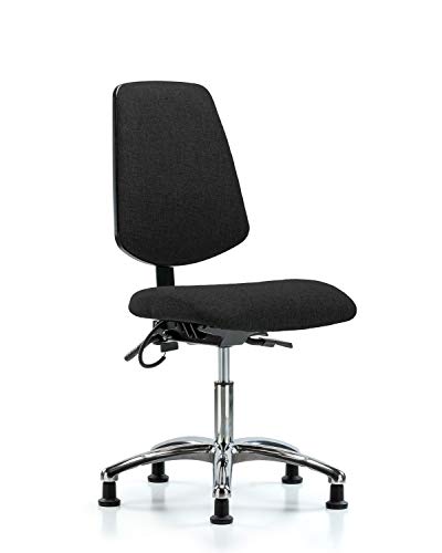 Labtech Seating LT40993 ESD Cadeira de altura da mesa de tecido de tecido médio Base cromada média, esd