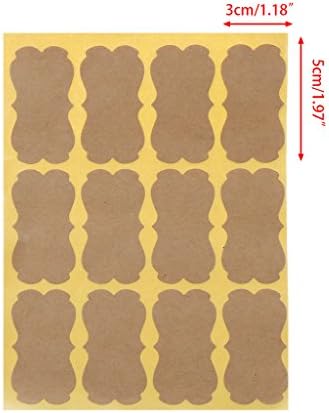 Sara-U 120pcs vintage Blank Kraft Rótulo de vedação artesanal para embalagem de presente DIY