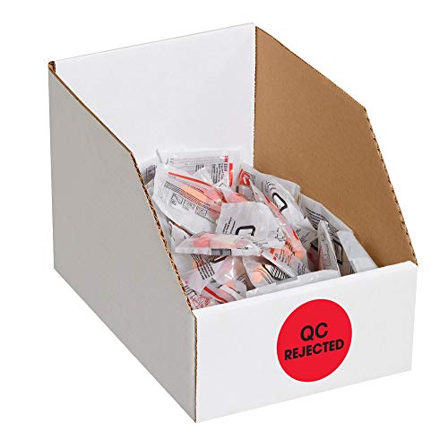 Lógica de fita Aviditi 2 Circle Label, QC rejeitada , vermelho fluorescente, rolo de 500 adesivos, para controle de inventário e organização de armazém