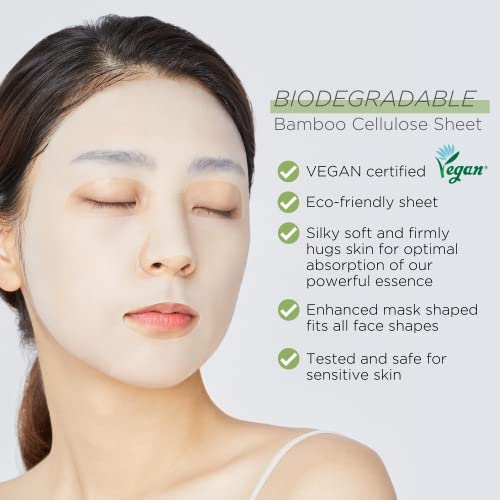 Melhor máscara de folha coreana - máscara de face de tea -árvore 4 folhas de folhas de pele Skin Smishing Treat Blemishes Controle de sebo para todos os tipos de pele