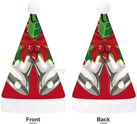 Chapéu de Papai Noel de Natal, Feliz Christeiro Bells de Natal Chapéu de Férias para Adultos, Unisex Comfort
