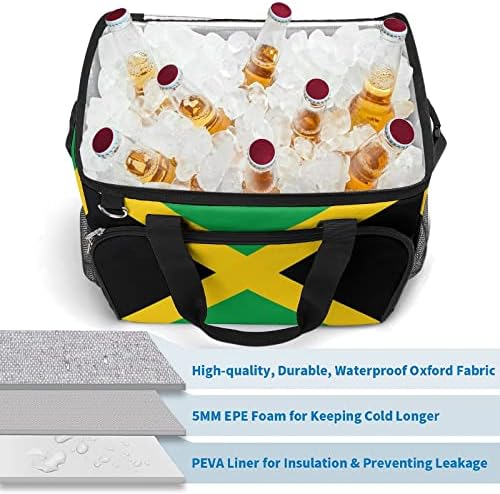 Bandeira da caixa de cooler jamaica cooler isolada à prova de vazamento portátil de almoço portátil para piquenique na praia viagens 15.4 x12
