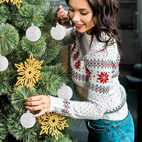 Ornamentos de bola de Natal de 100pc Srornamentos de quebra para a decoração de árvores de Natal Branca pintada com vitrais pintados Janela