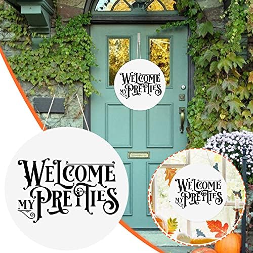 Bem -vindo decoração decorativa de halloween jardim vintage ornamento sinalização pendurada em casa decoração