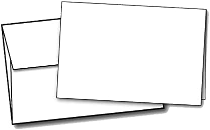 Publicação de desktop fornece 80lb de cartões e envelopes de meia dobra brancos - medidas em papel e metade
