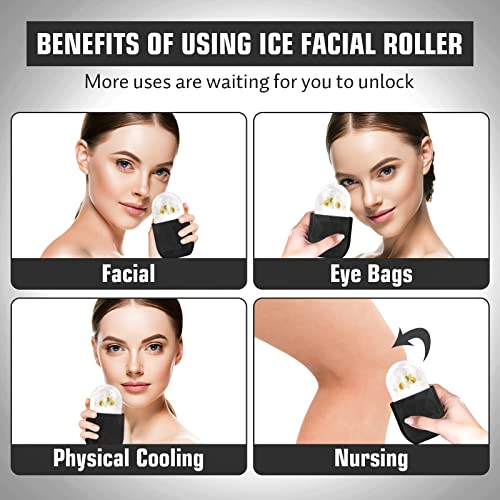Rolo de rosto de gelo para alívio do rosto e dos olhos, acalma a pele e encolhe os poros, reutilizável