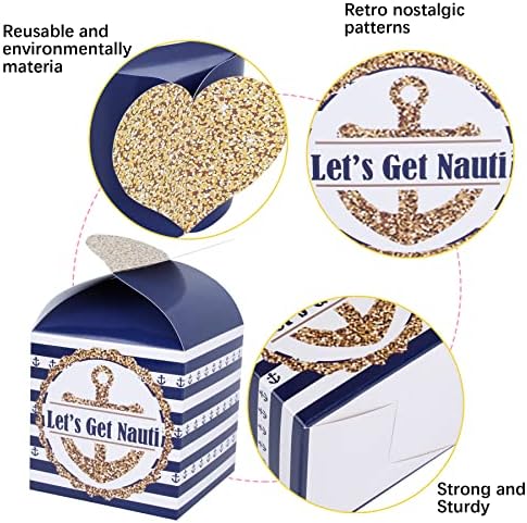Caixas de presente de festa náutica 24pcs, obtenha caixas de favor da festa de solteira nauti, Última navegação