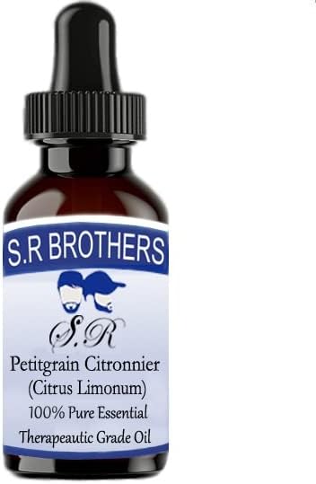 S.R Brothers Petitgrain Citronnier puro e natural terapêutico Óleo essencial com gotas de gotas 30ml