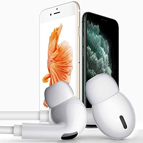 Fones de ouvido de fones de ouvido abcdong para iPhone 13/13 Pro/12/12 Pro Max/11/11 Pro Ear fones de ouvido, Microfone estéreo Mini fones de ouvido com fio compatíveis com iPhone 7/8/8 Plus/X/XS/XR/XS Max e iPad