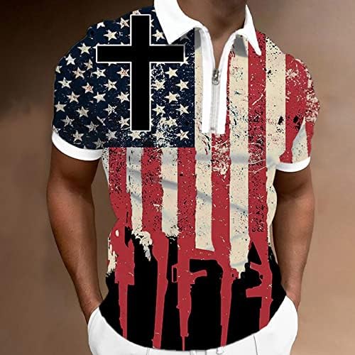 Ruiruilico mens de bandeira americana camisetas polo patrióticas 4 de julho Tee camise