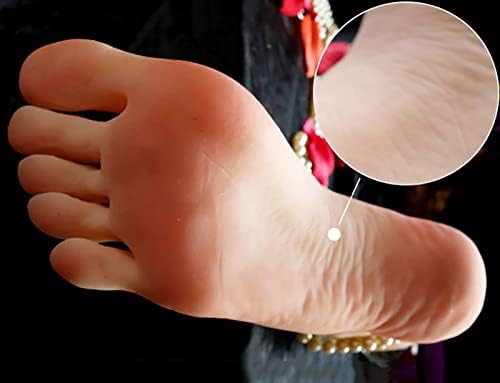 Foot de manequim mueng, sílica gel manikins 1 par de silicone vitalize o pé feminino com unhas
