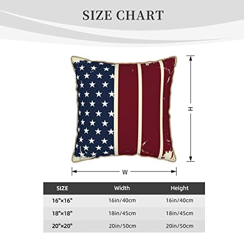 Myshe Pack de 2 Velvet American Flag American Decorative Pillow Capa Sofá Carro de quarto 18 x 18 polegadas