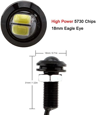 Epathchina Eagle Eagle LED Chip Car neblina branca DRL Bulbo 9W 18mm 5730 Sinal de estacionamento
