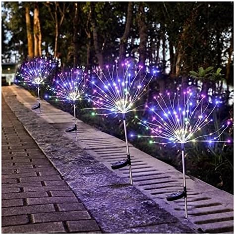 SDGH Solar Firework Lights Outdoor Diy Shine String Diy Led para Luzes de férias da paisagem do gramado do jardim.