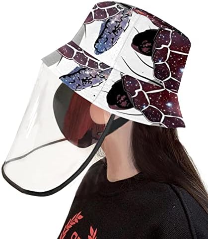 Chapéu de proteção para adultos com escudo facial, chapéu de pescador Anti -Sun Cap, espacial Galaxy