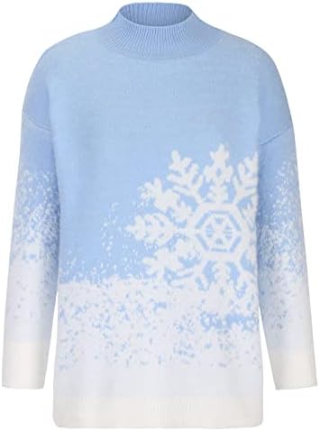 Camisolas de Natal feios para mulheres, sweater de tamanho de Natal Pullover inverno inverno quente manga comprida