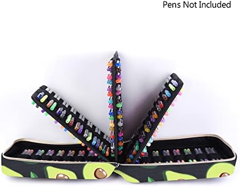 Slot de caixa de lápis Qianshan - detém 202 lápis de cor ou 136 canetas de gel com fechamento de zíper - organizador de canetas de poliéster de grande capacidade para canetas ou marcadores de aquarela - perfeita para abacate artista