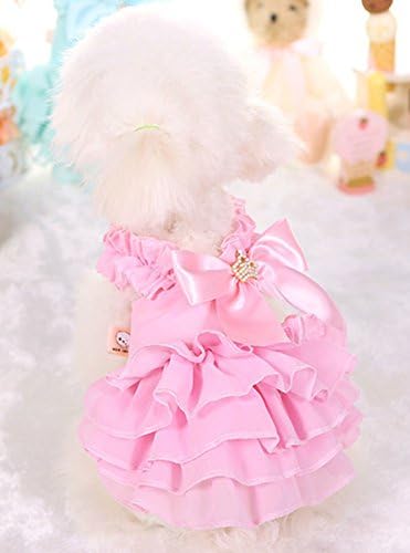 Marupet moda doce cachorrinho cachorro amor impresso saia de princesa cão de estimação plissole tutu vestido rosa