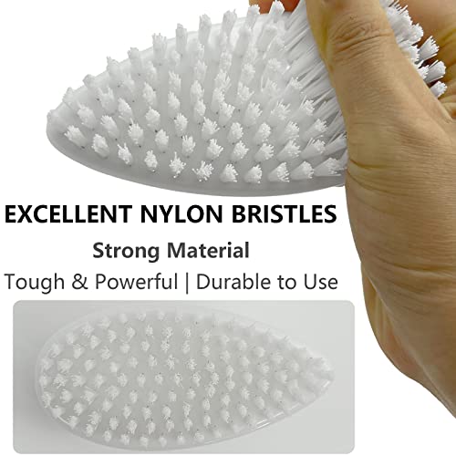 Escova de mão e unha para limpar as unhas dos dedos de nylon de nylon raramente cerdas pesadas esfoliações limpas para jardins de mecânica, branco, 1pc