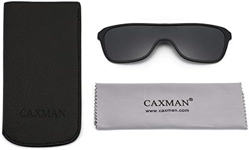 CAXMAN Clip sobre óculos de sol para homens polarizados sobre óculos prescritos Estilo Cool One Piece Design Slip Up Up