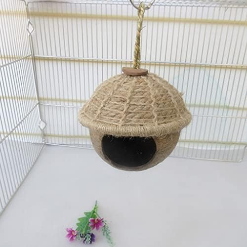 Taimowei Natural Coconut Bird House Nest Hertingetetets Parrot Finches Sparrows Robins Hamster Nest Cage