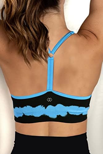 Maxxxim Womens Tie Dye Sports Sutre Bra Removável Pads para exercícios de academia, ioga, corrida, exercício