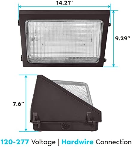 Luz de parede Luxrite LED Light com sensor fotocélula, interruptor 80W/100W/120W, até 17500 lúmens, 3 cores