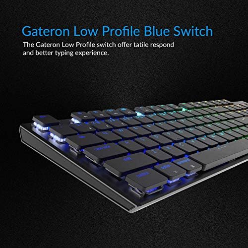 Teclado Keychron K1, teclados mecânicos de 104 key rgb sem fio com gateron switch azul de baixo perfil/rollover