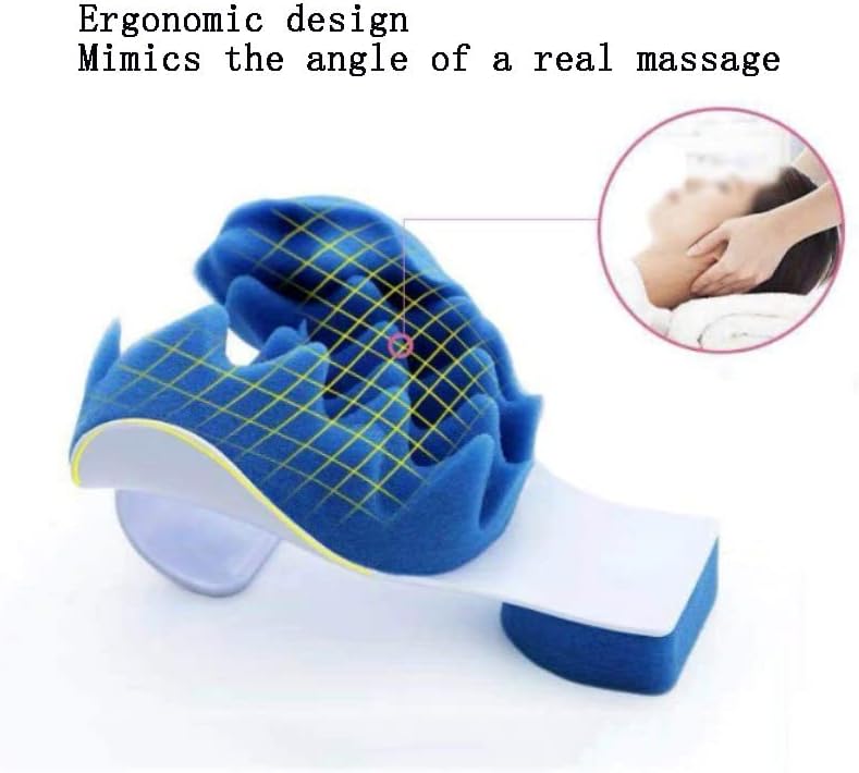 Manter de pescoço de tração do colo do pescoço travesseiro de tração de alta capacidade de porte de carga Design ergonômico para alívio da dor no pescoço azul-azul