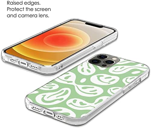 Compatível com o iPhone SE 2nd/se 3rd/7/8 caixa líquido Smiley Faces Green Sage Green derretiu estética TPU Top
