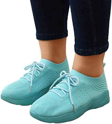 Sneakers Sports Sapatos femininos Ladies Mosh de cor sólida Mesh respirável redondo dedo do pé