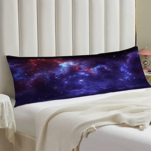 UTF4C Stars Planet Galaxy Body Pillow Capa algodão 20 x 54 adultos macios com travesseiro de zíper