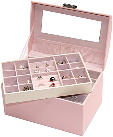 Jóias e caixas de armazenamento cosmético Jóias Jóias de jóias Caixa de viagem portátil para anéis Bracetes Brincos de colares de jóias para brincos Bracelets Anéis
