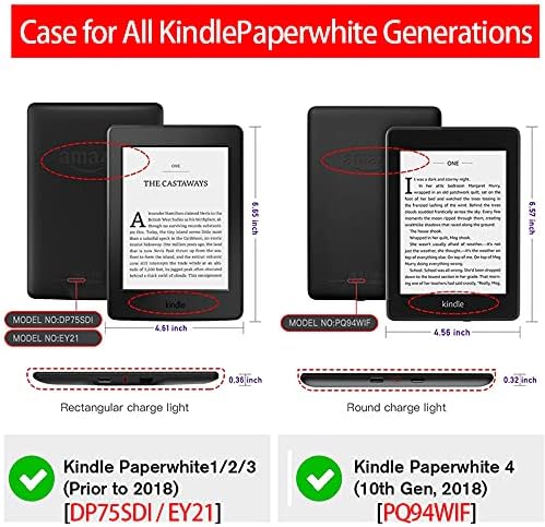 Capa impressa em Kindle Zengcang - Capa Kindle Paperwhite para Kindle Paperwhite 4/3/2/1 Cobra com Sleep/Wake & Hand Strap & Stand
