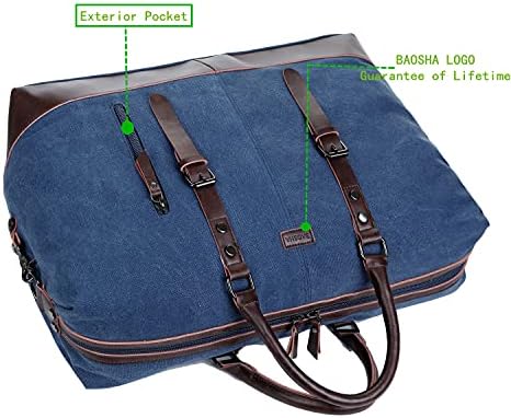Baosha Canvas PU Travel Tote Tote Duffel Bag Carry On Bag Weekender