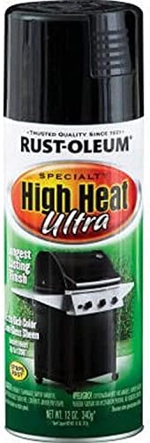 Rust-Oleum 241169-2pk High Heat Ultra Spray Taint, 12 oz, preto, 2 pacote
