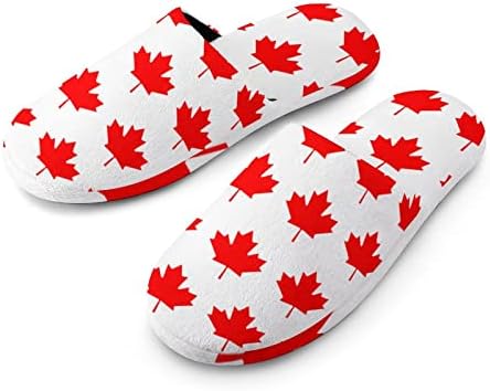 Chinelos de algodão masculino de bandeira de bandeira do Canadá chinelos de chinelos de spa de dedo fechado chinelos de conforto de conforto